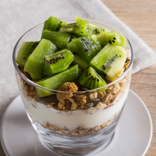 Raspberry & kiwi yoghurt, nutty granola